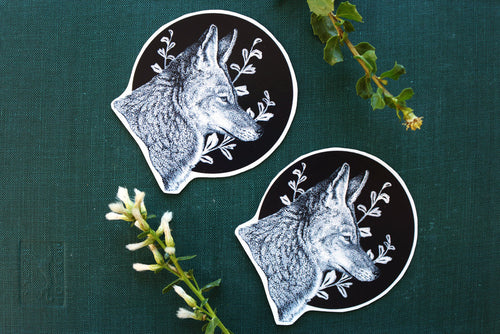 Load image 1 in gallery view. Coyote and Coyote Brush Vinyl Stickers