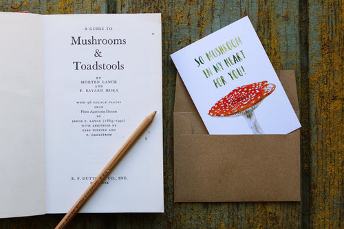 Load image 1 in gallery view. Native California amanita muscaria watercolor love card