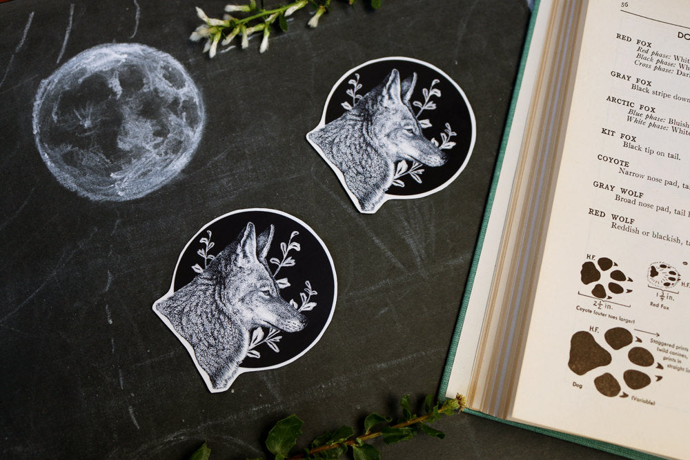 Coyote and Coyote Brush Vinyl Stickers