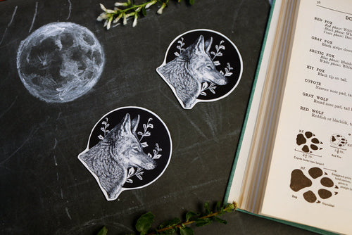 Load image 1 in gallery view. Coyote and Coyote Brush Vinyl Stickers