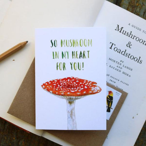 Load image 1 in gallery view. Native California amanita muscaria watercolor love card