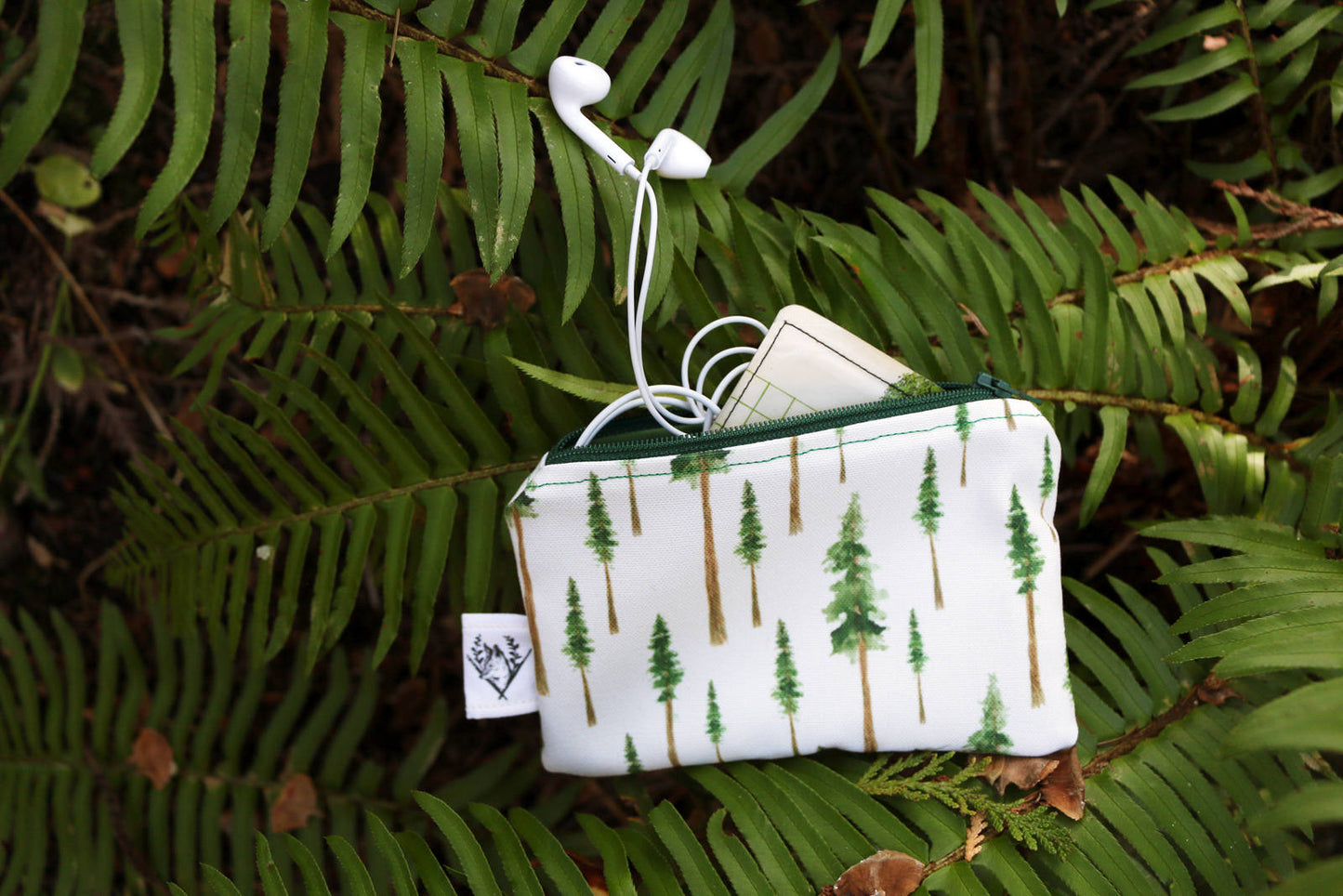 Small Redwood Forest Zipper Pouch - Coin Size Organizer Bag