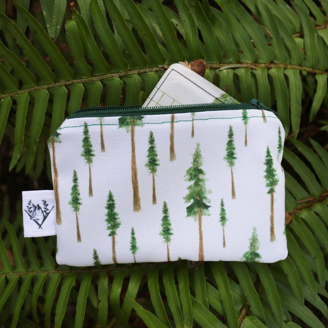 Small Redwood Forest Zipper Pouch - Coin Size Organizer Bag