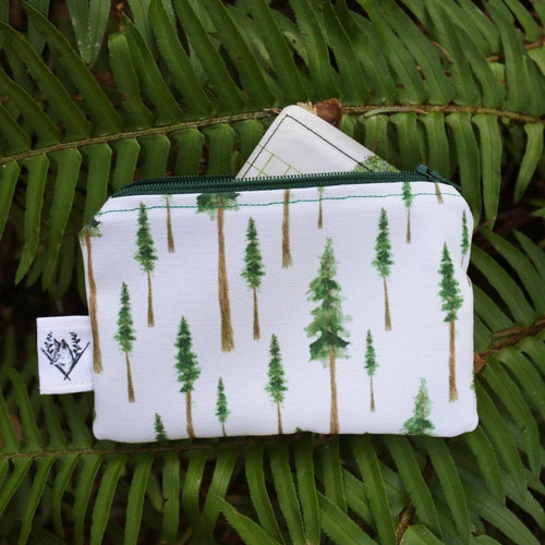 Load image 1 in gallery view. Small Redwood Forest Zipper Pouch - Coin Size Organizer Bag