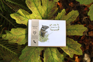 Native California Sonoma chipmunk watercolor thank you card