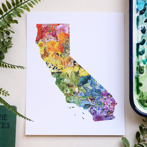 Load image 1 in gallery view. California Diversity watercolor painting art print native California 8x10