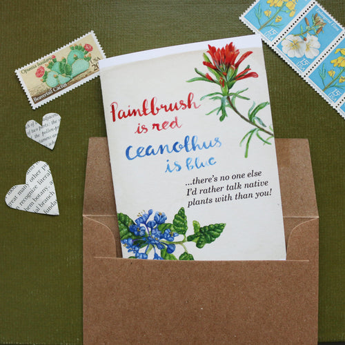 Load image 1 in gallery view. Native Plant Poem - Ceanothus and Woolly Paintbrush Greeting Card