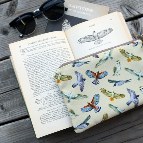 Load image 1 in gallery view. Medium California Raptors Zipper Pouch - Travel Organizer Bag, Flat Purse