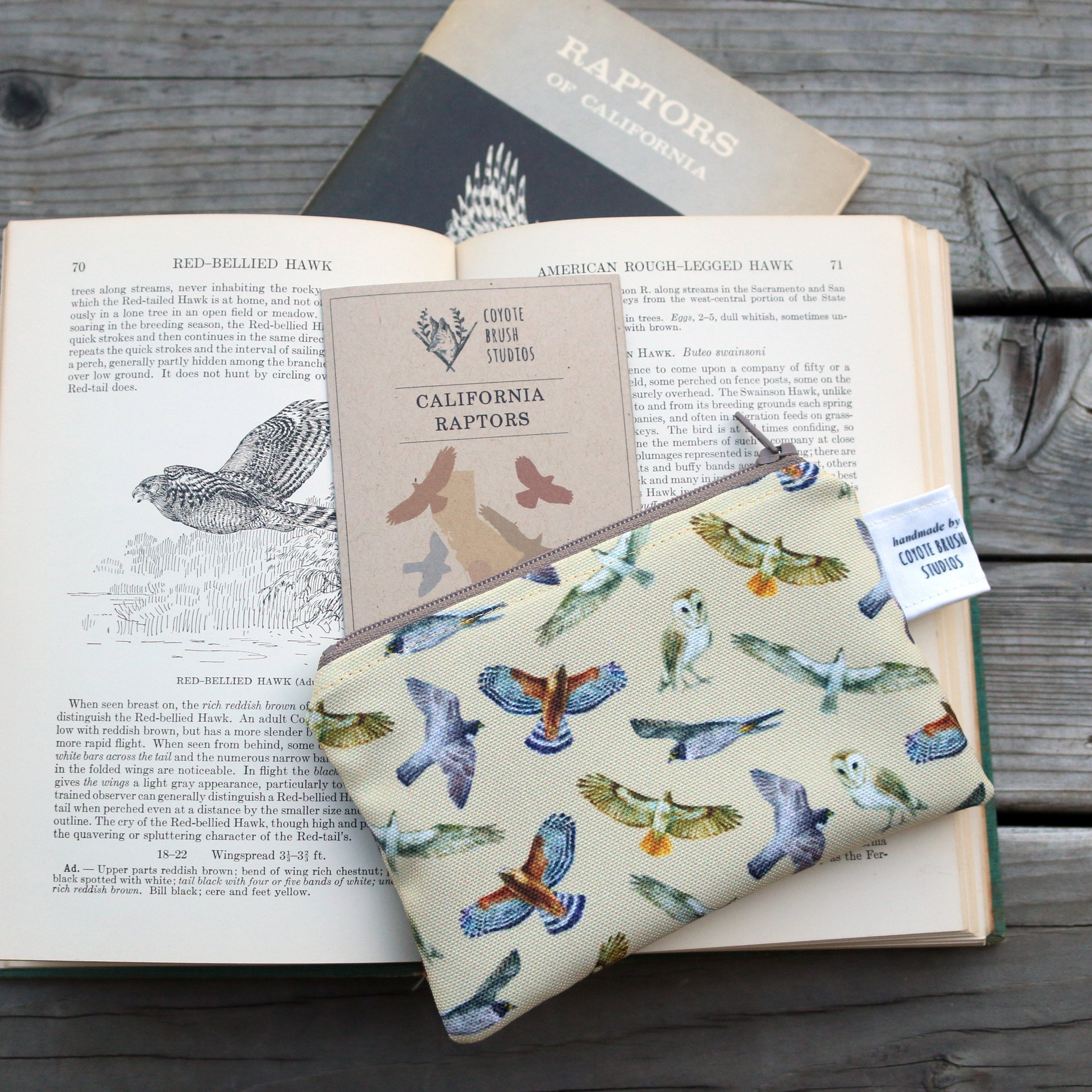 Small California Raptors Zipper Pouch - Coin Size Organizer Bag