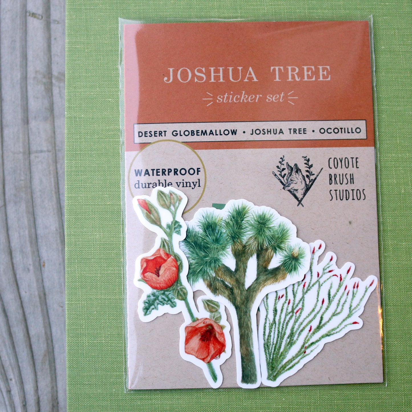 Joshua Tree Vinyl Stickers: Ocotillo, Desert Mallow, Joshua Tree
