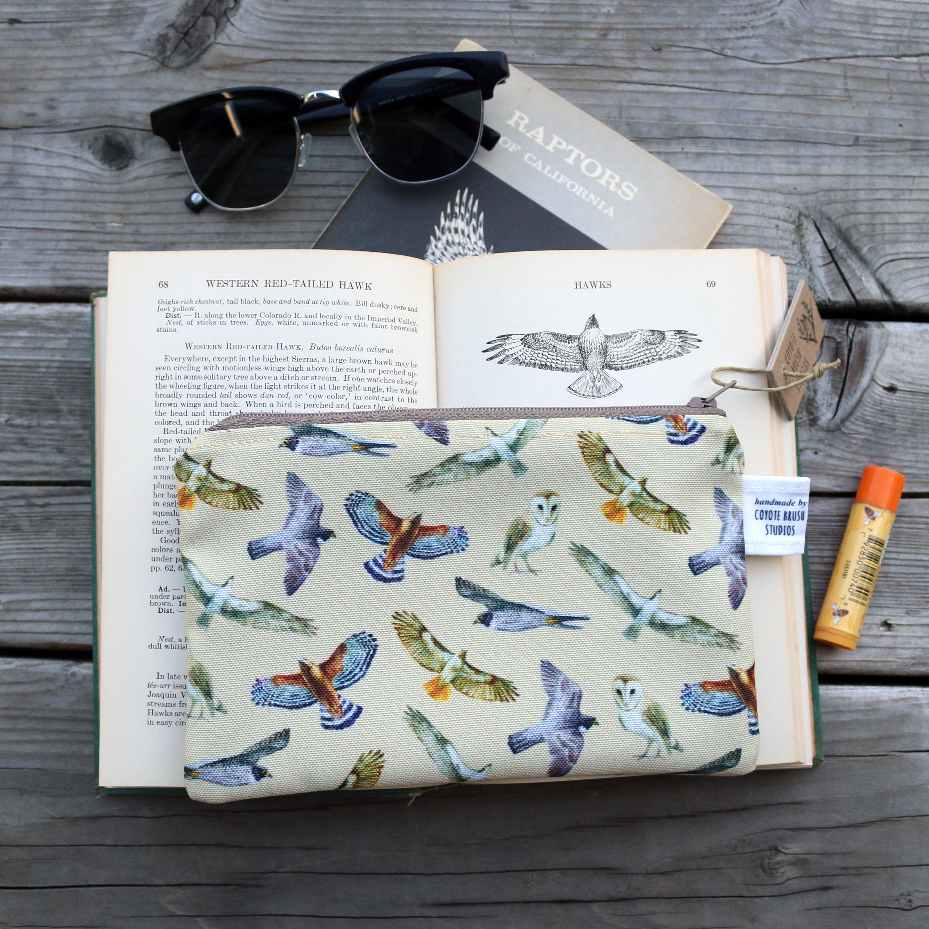 Medium California Raptors Zipper Pouch - Travel Organizer Bag, Flat Purse