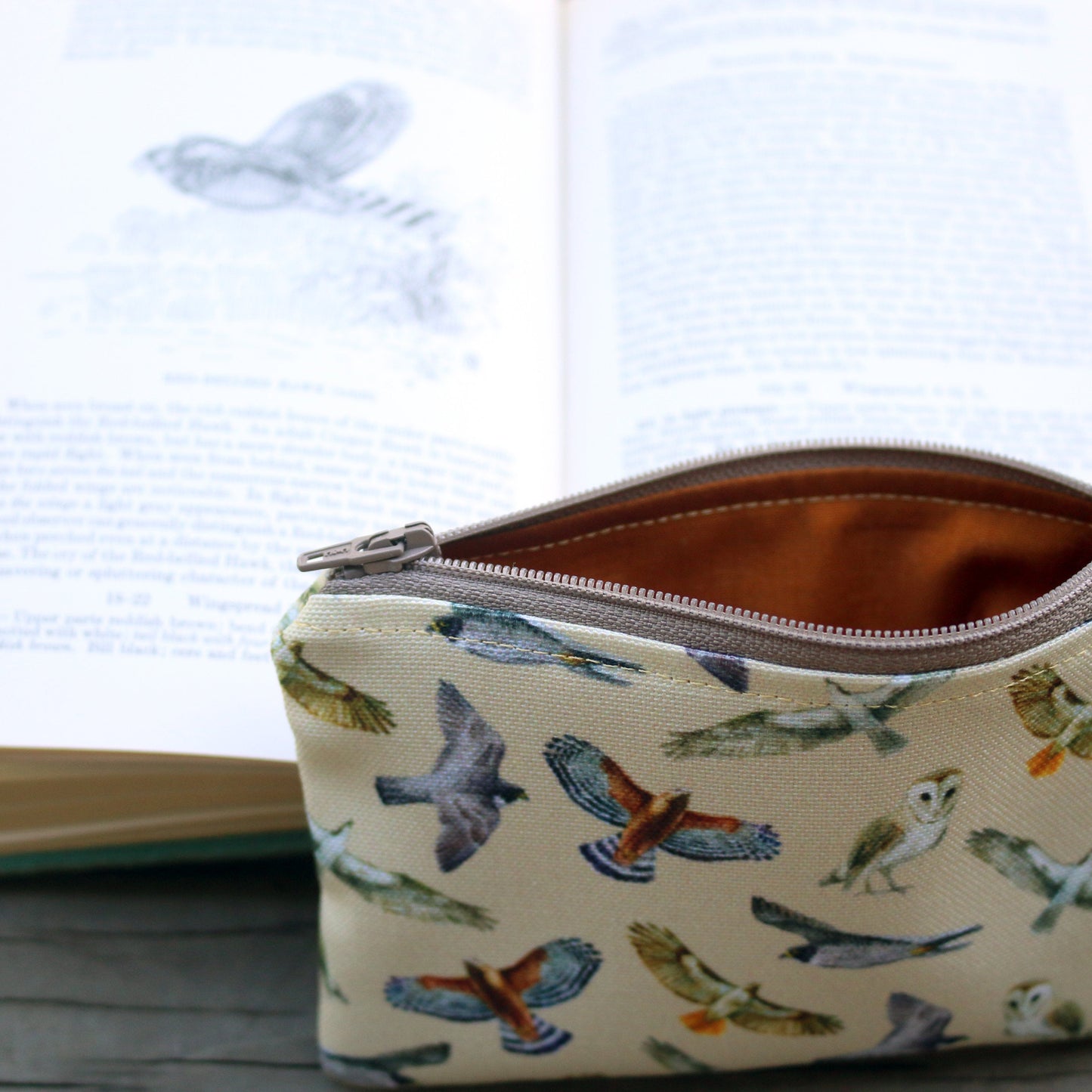 Small California Raptors Zipper Pouch - Coin Size Organizer Bag